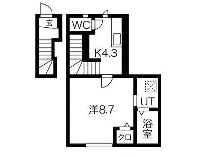 PLEIN DE BONHEUR(1K/2階)の間取り写真