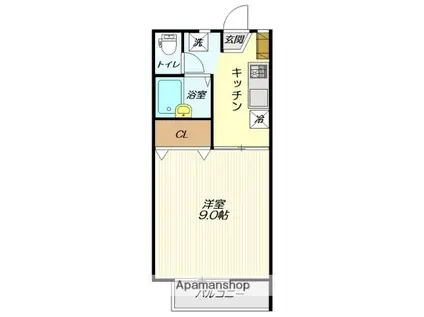 フレグランス阿古耶A(1K/2階)の間取り写真