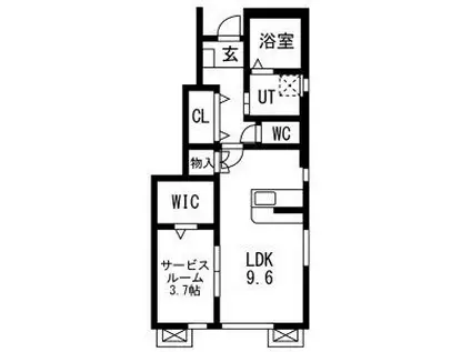 レジデンスⅡ(1LDK/1階)の間取り写真