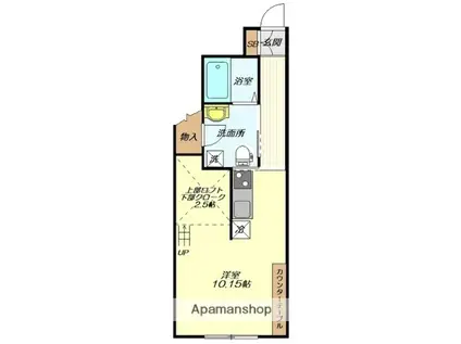 コンフォート1(ワンルーム/1階)の間取り写真