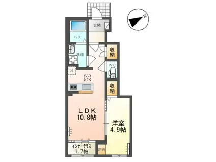 上山市金生東1丁目工事(1LDK/1階)の間取り写真