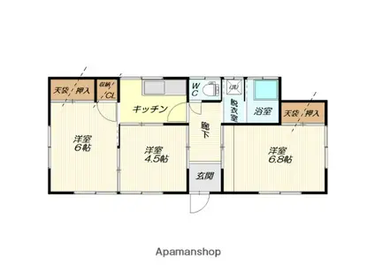 山形県山形市 1階建 築50年(3K)の間取り写真