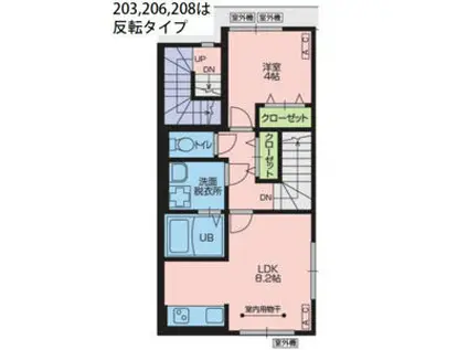 VIVIANA TOP(1LDK/2階)の間取り写真