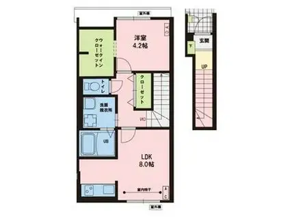 LE CHAT BLANC(1LDK/2階)の間取り写真