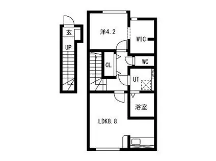 サジタリアス(1LDK/2階)の間取り写真