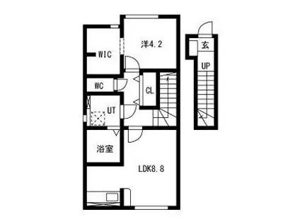 サジタリアス(1LDK/2階)の間取り写真