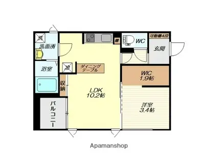 MAISONCASITA十日町(1LDK/1階)の間取り写真