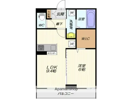 グリーンヒルズⅥ(1LDK/2階)の間取り写真
