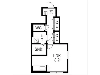 アクアフィオーレ江南(1K/1階)の間取り写真