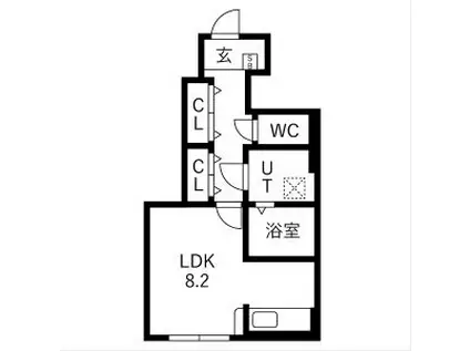 アクアフィオーレ江南(1K/1階)の間取り写真