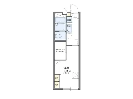 レオパレス山形駅西(1K/2階)の間取り写真