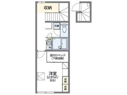 レオパレスマ メゾン2(1K/2階)の間取り写真