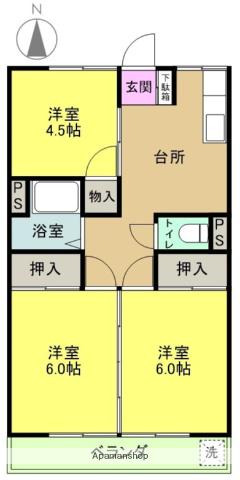 金賀マンション(3K/1階)の間取り写真