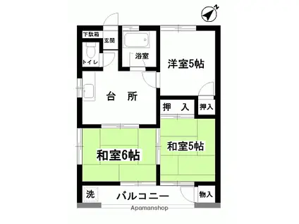 小宅アパート(3DK/1階)の間取り写真