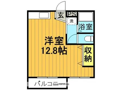 クレッセント桜木(ワンルーム/2階)の間取り写真