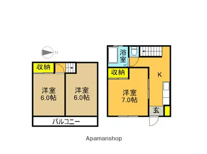 エコール古町(3K/1階)の間取り写真