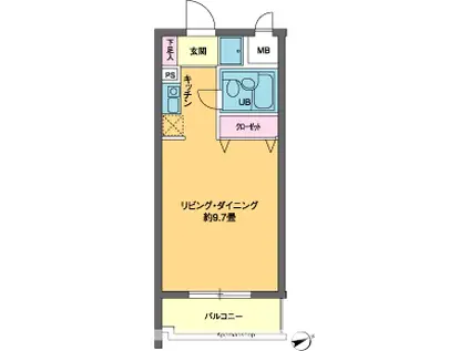 ホワイトプラザ会津(ワンルーム/5階)の間取り写真
