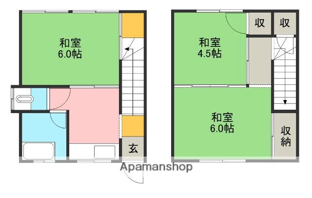 歌川アパート(3DK/2階)の間取り写真