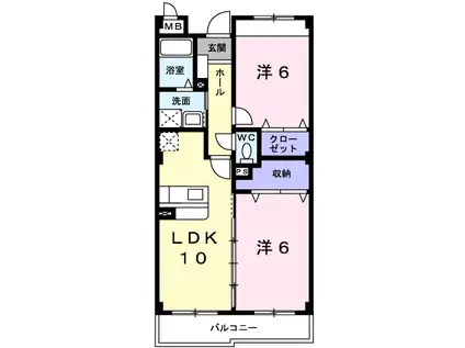 フレスクーラK&M(2LDK/1階)の間取り写真