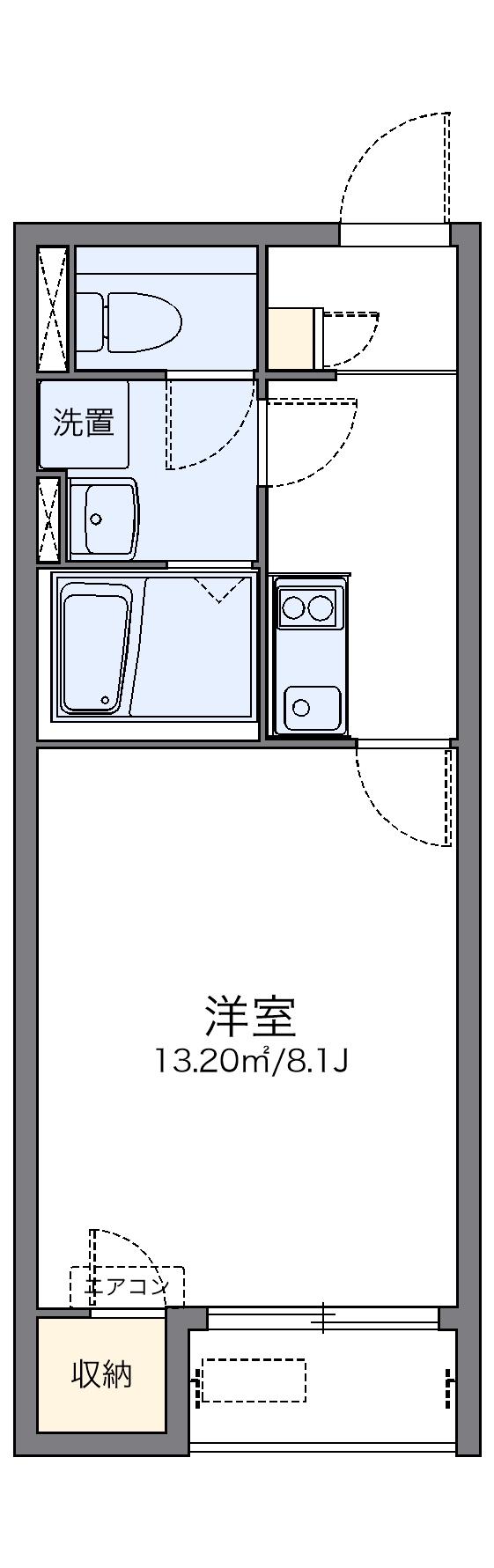 レオネクスト木蘭(1K/2階)の間取り写真