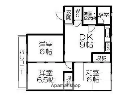 メゾンクラモチB棟(3DK/2階)の間取り写真