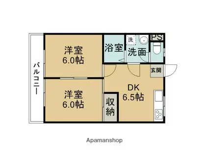 コーポ船橋(2DK/1階)の間取り写真