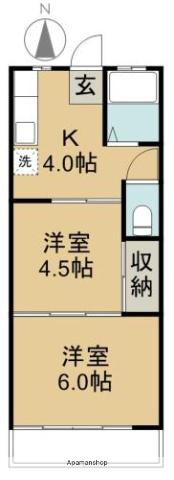 岩井マンション(2K/2階)の間取り写真