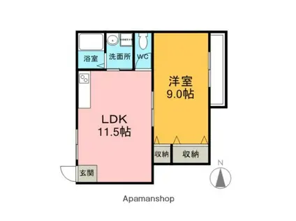 東武伊勢崎・大師線 東武動物公園駅 バス乗車時間:25分 役場入口バス停で下車 徒歩4分 2階建 築22年(1LDK/1階)の間取り写真