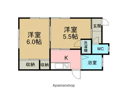 東武伊勢崎・大師線 東武動物公園駅 バス乗車時間:25分 役場入口バス停で下車 徒歩2分 1階建 築39年(2K)の間取り写真