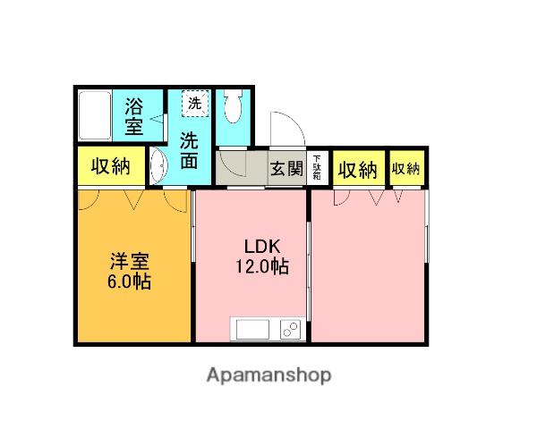 プレミールA(1LDK/1階)の間取り写真