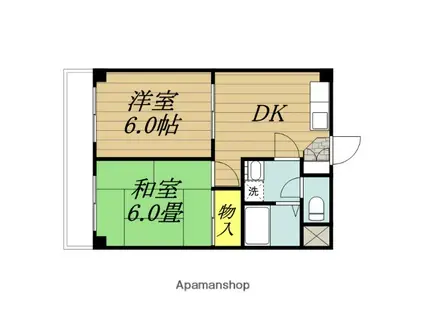 ラ・リベルテ(2DK/1階)の間取り写真