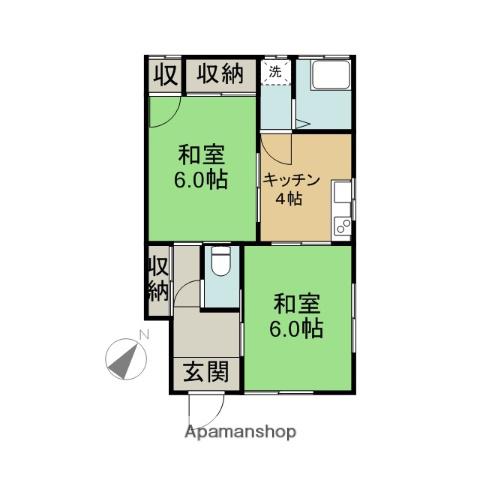 コーポ水上(2K/2階)の間取り写真