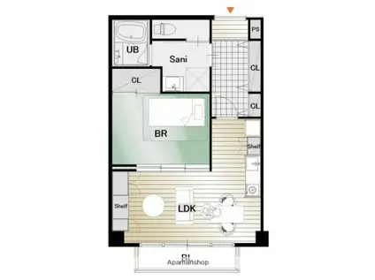 LIVING KOGA(1LDK/2階)の間取り写真