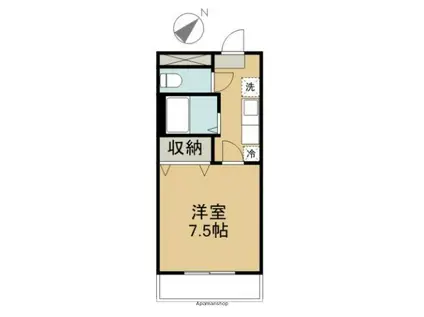 ハートリーヒル(1K/3階)の間取り写真