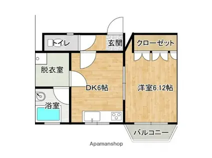 要Vマンション(1DK/4階)の間取り写真