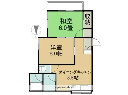 GLITT野木(2DK/1階)の間取り写真