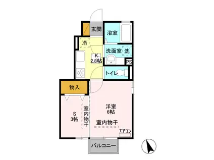 アメニティー(2K/1階)の間取り写真