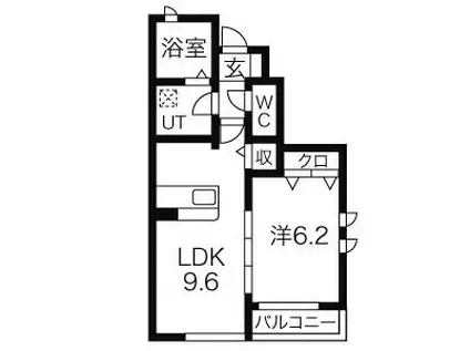 コモド・グレイス(1LDK/1階)の間取り写真
