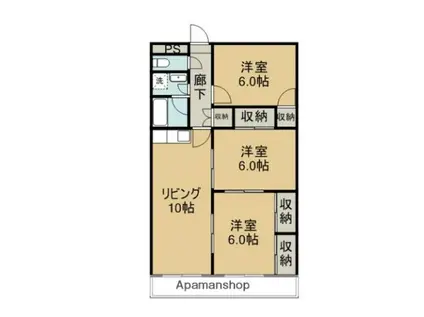 エドニーレジデンス(3LDK/2階)の間取り写真