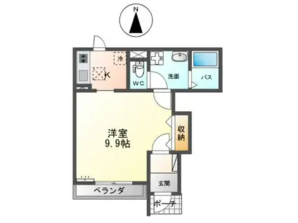 グレイシャス(1K/1階)の間取り写真