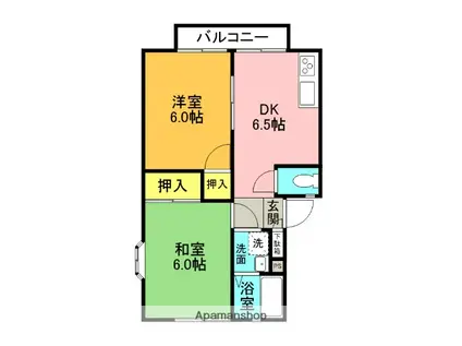 ハウス四季 A・B(2DK/2階)の間取り写真