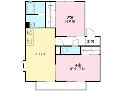 フォレスト・スクエアA棟(2LDK/2階)の間取り写真