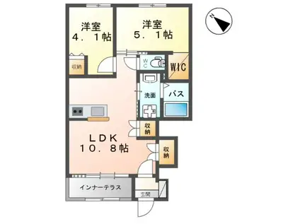 クリーンF(2LDK/1階)の間取り写真