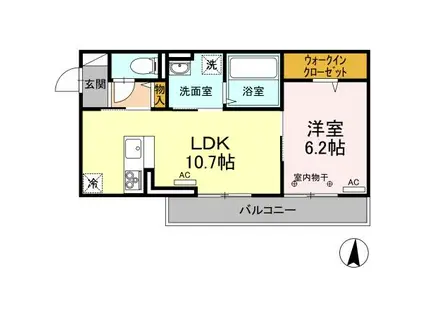 クレストハイム(1LDK/2階)の間取り写真