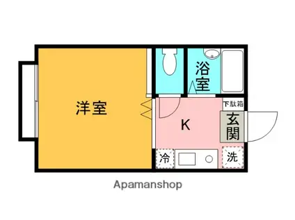 キャンパスルームハーモニー(1K/1階)の間取り写真