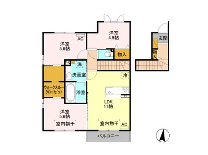 グロリア(3LDK/2階)の間取り写真