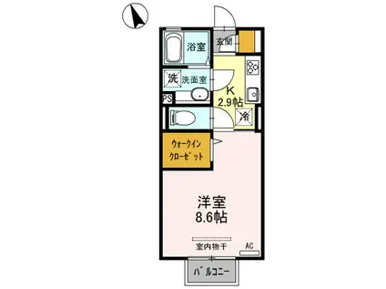 アヴニール A(1K/2階)の間取り写真