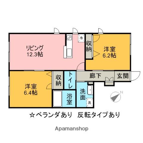 メゾン・ベルデュール一番館(2LDK/1階)の間取り写真