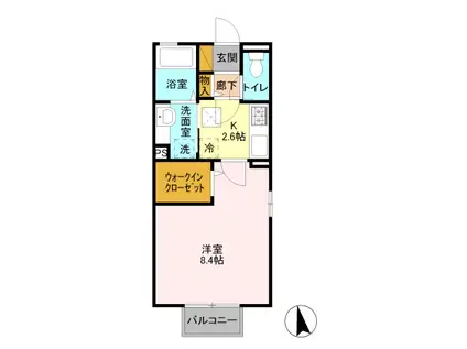 モン・カーサⅡ(1K/1階)の間取り写真