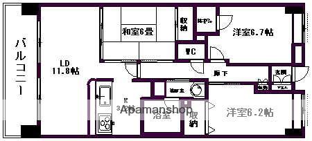 アイディーコート古河(2SLDK/1階)の間取り写真